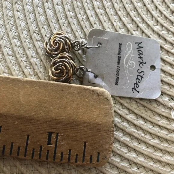 New Mark Steel Sterling Silver Gold Filled Earrings - Picture 4 of 4
